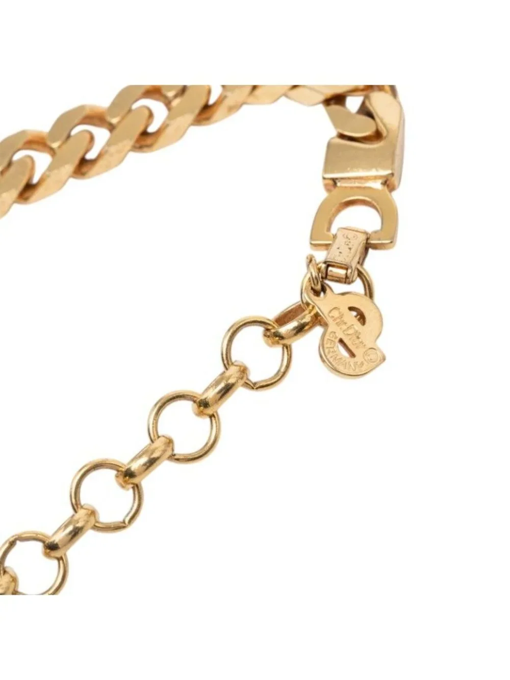 Dior CD Logo Chain Necklace Gold Plated